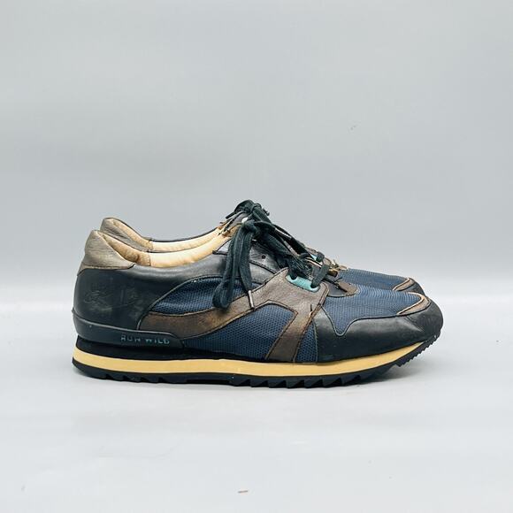 John Fluevog Shoes Mens 10 Blue Leather Run Wild Athletic Sneakers Comfort main image 5